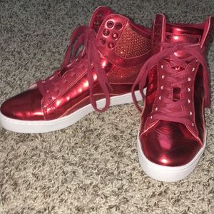 red pastry shoes